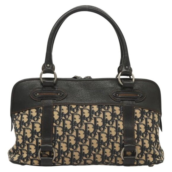 Christian Dior Trotter Canvas Hand Bag Navy Silver Auth sw686 - Picture 2 of 16